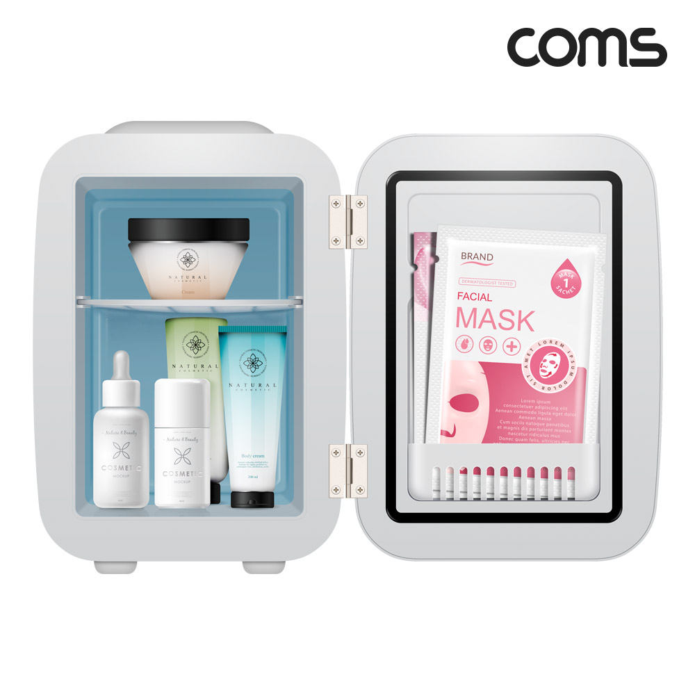 Coms 미니 냉온장고 4L 가정용 차량용 휴대용 개인용 화장품 냉장고 냉장 0~25도, 온장 50~65도