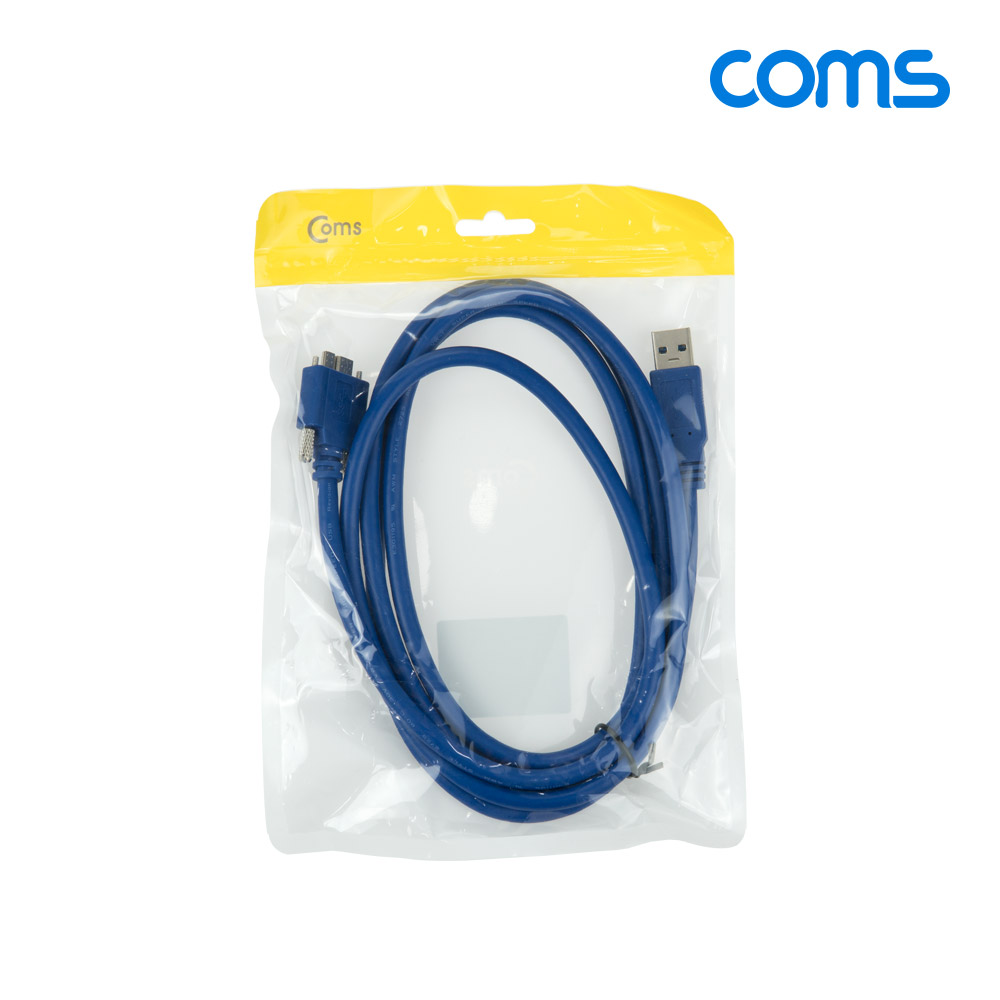 Coms USB 3.0/Micro USB(B) 케이블, 젠더, 나사 고정, Micro B(M)/A(M), 1.8M