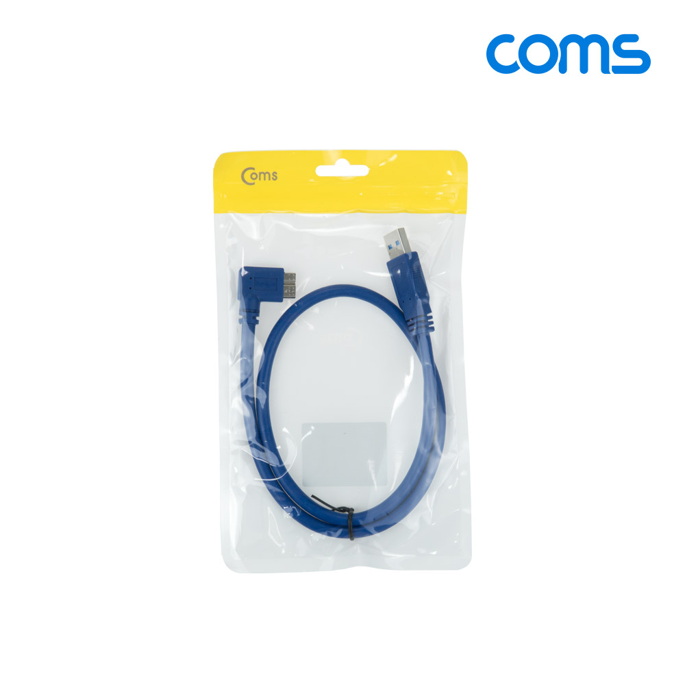 Coms USB 3.0/Micro USB(B) 케이블, 젠더, 꺾임형, Micro B(M) 꺾임/A(M), 60cm