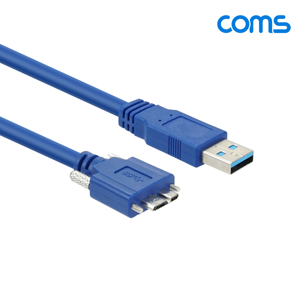 Coms USB 3.0/Micro USB(B) 케이블, 젠더, 나사 고정, Micro B(M)/A(M), 60cm
