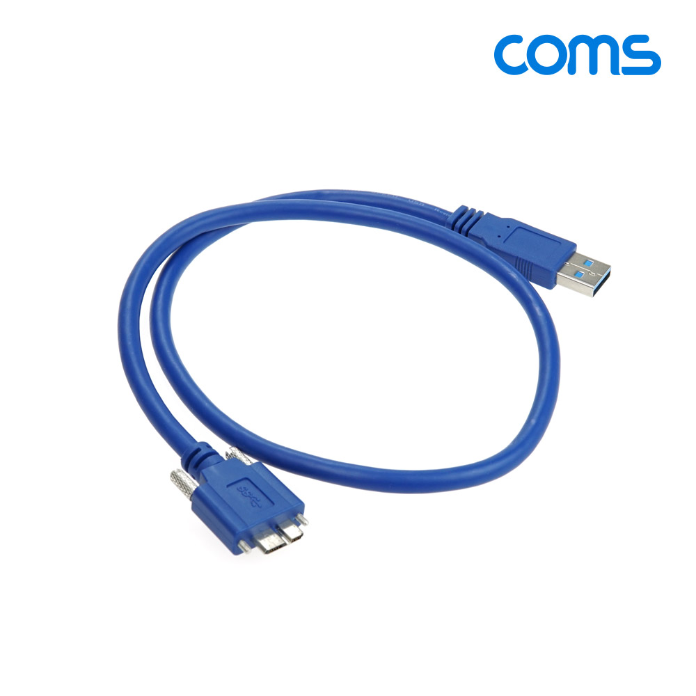Coms USB 3.0/Micro USB(B) 케이블, 젠더, 나사 고정, Micro B(M)/A(M), 60cm