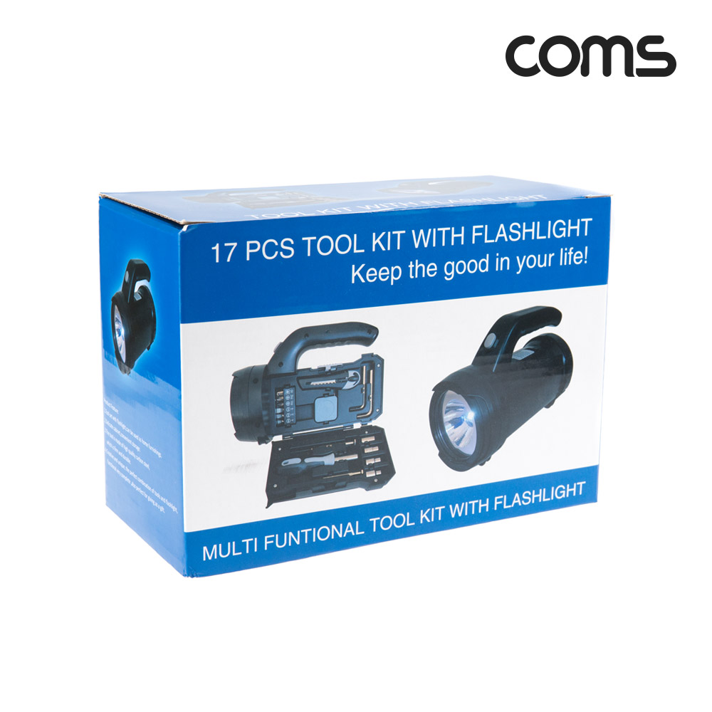 Coms 손전등&드라이버 공구 세트 후레쉬 랜턴 램프 LED 비상용 캠핑 가정 낚시 비트 십자 일자 다용도 다목적