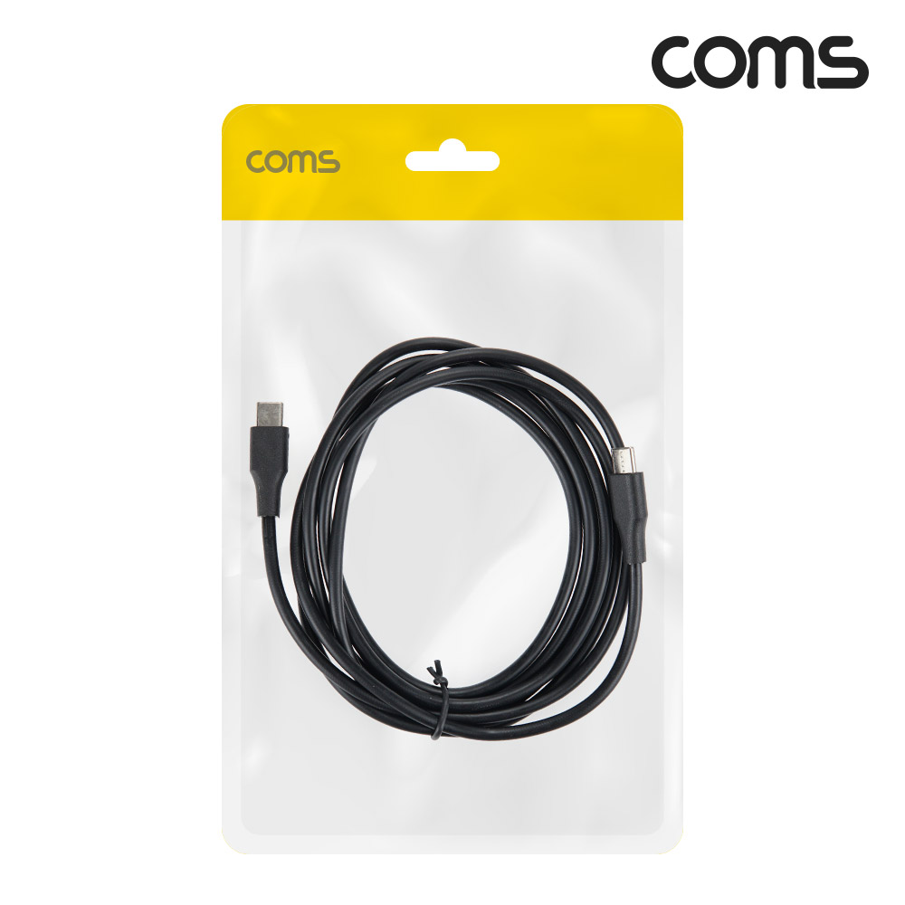 Coms USB 3.1(Type C) GEN1 C to C 고속충전 케이블 2m Black