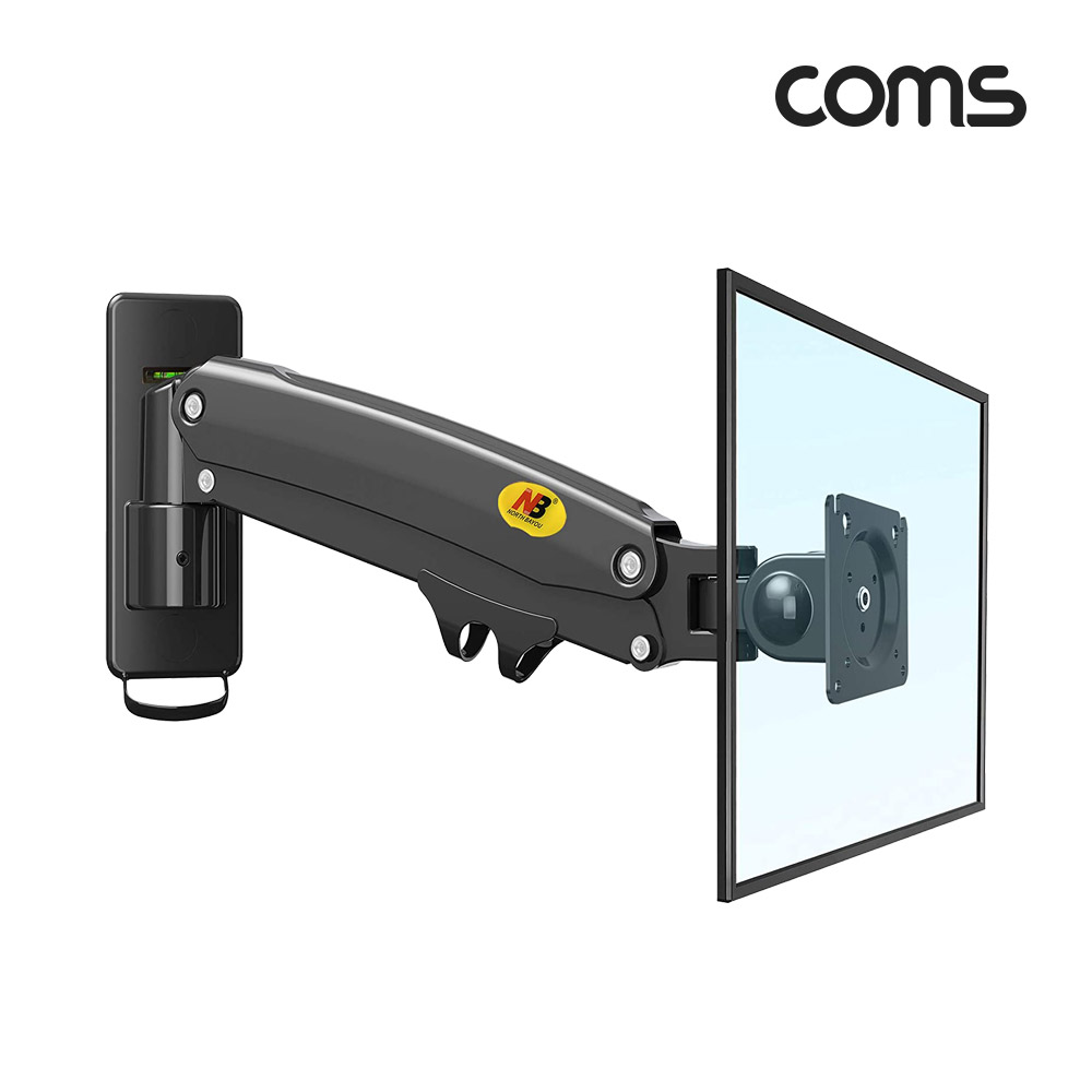 Coms 벽걸이 모니터 거치대 24~35형 최대하중12kg 모니터암 브라켓 가스실린더