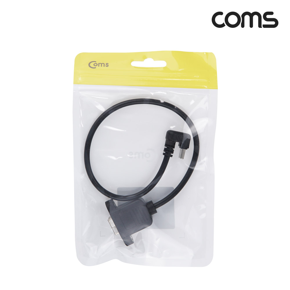 Coms USB 3.1 (Type C) 변환 케이블 20cm, 180도 꺾임(꺽임) C타입, 설치형 B타입