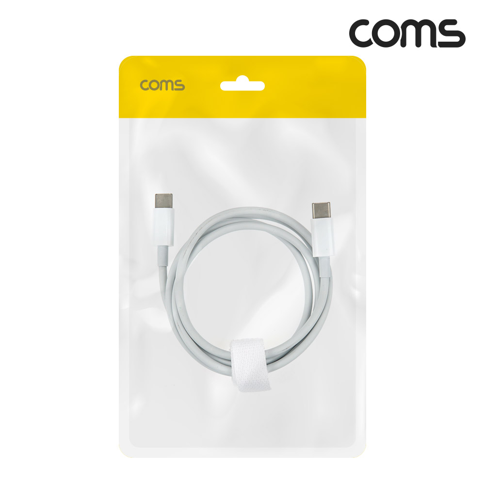 Coms USB 3.1(Type C) 고속충전 데이터전송 케이블 1M 100W 5A, E-Marker 이마커, C타입 to C타입