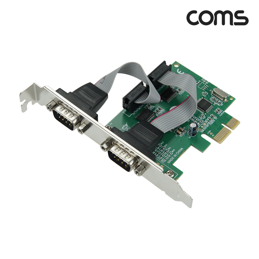 Coms PCI Express 카드 RS232 2포트 PCIe x1 DB9 시리얼 멀티