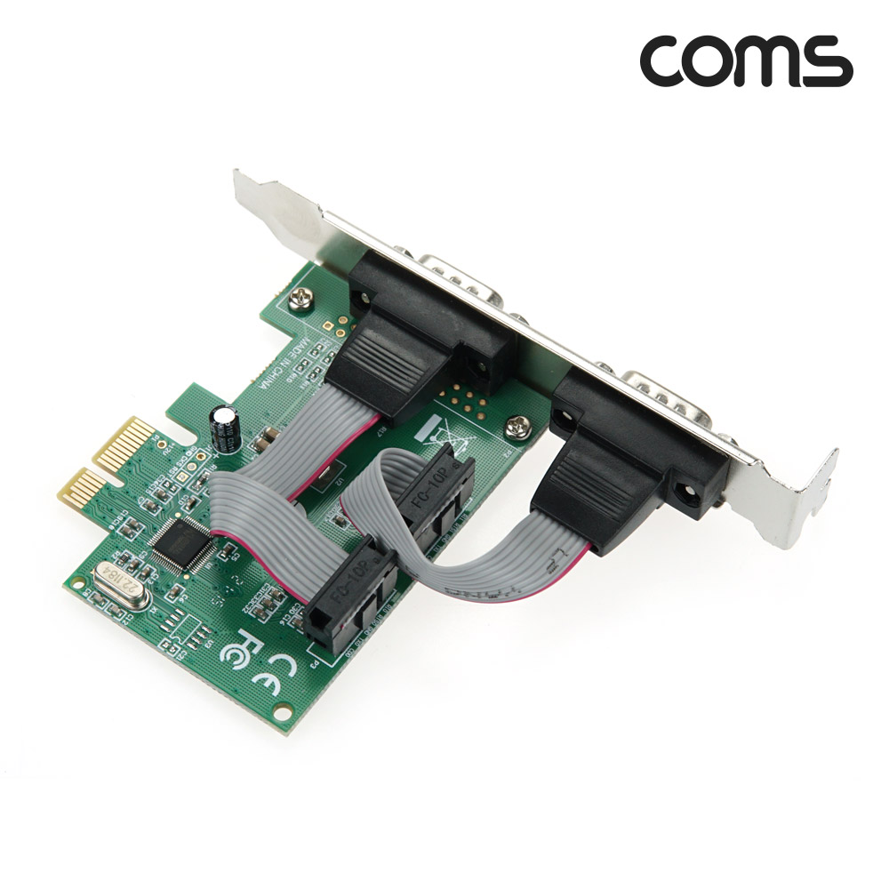 Coms PCI Express 카드 RS232 2포트 PCIe x1 DB9 시리얼 멀티
