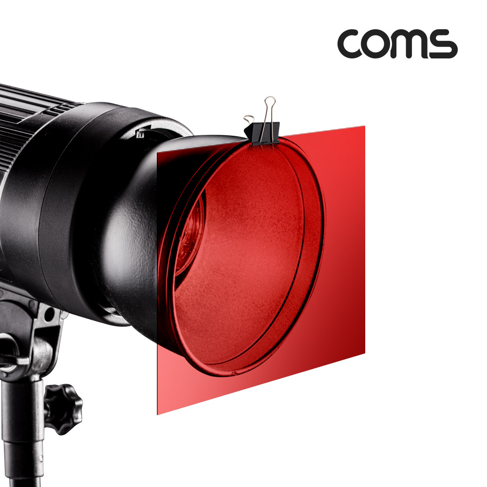 Coms 컬러 조명 필터 12장, 젤필터, 촬영장비, 조명 장착, 소프트박스 라이트 플래시 LED RGB, 촬영디퓨져