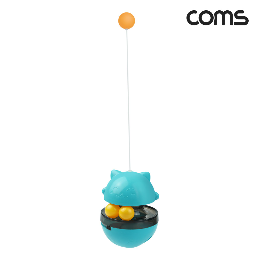 Coms 고양이 먹이퍼즐 오뚝이 간식볼 장남감 Blue 반려묘 반려동물 노즈워크 스낵볼 스트레스 분리불안 해소 두뇌활동