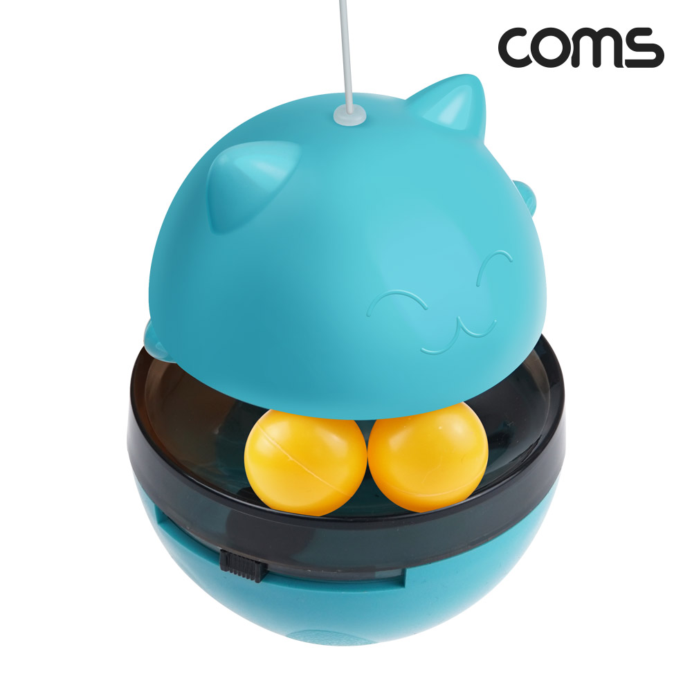 Coms 고양이 먹이퍼즐 오뚝이 간식볼 장남감 Blue 반려묘 반려동물 노즈워크 스낵볼 스트레스 분리불안 해소 두뇌활동