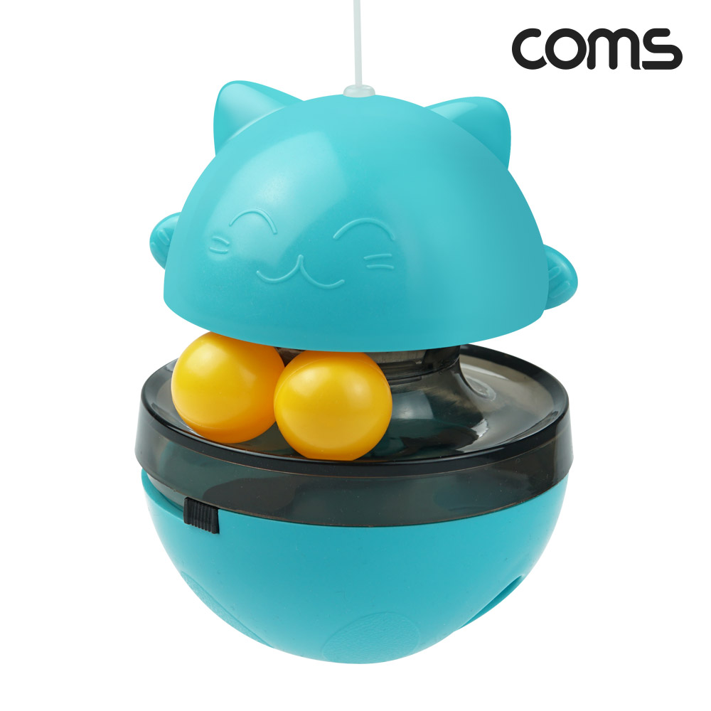 Coms 고양이 먹이퍼즐 오뚝이 간식볼 장남감 Blue 반려묘 반려동물 노즈워크 스낵볼 스트레스 분리불안 해소 두뇌활동