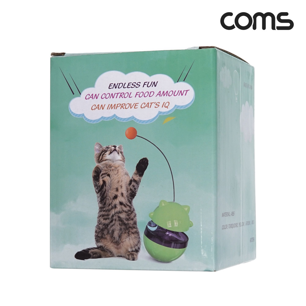 Coms 고양이 먹이퍼즐 오뚝이 간식볼 장남감 Blue 반려묘 반려동물 노즈워크 스낵볼 스트레스 분리불안 해소 두뇌활동