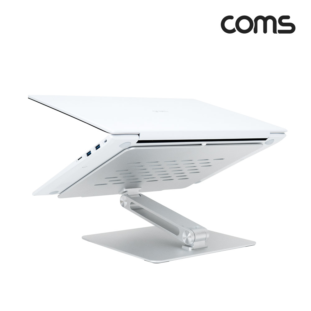 Coms 알루미늄 노트북 거치대 스탠드 받침대 접이식 각도조절 폴딩 태블릿 패드