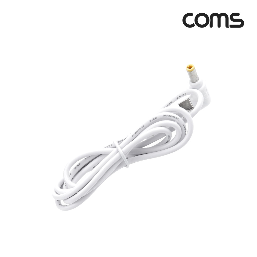 Coms USB 3.1(Type C) 노트북 전원 변환 케이블(PD to DC 팁 BenQ,DELL,COMPAQ 전용), 충전, 젠더, 1.2m, White 19V