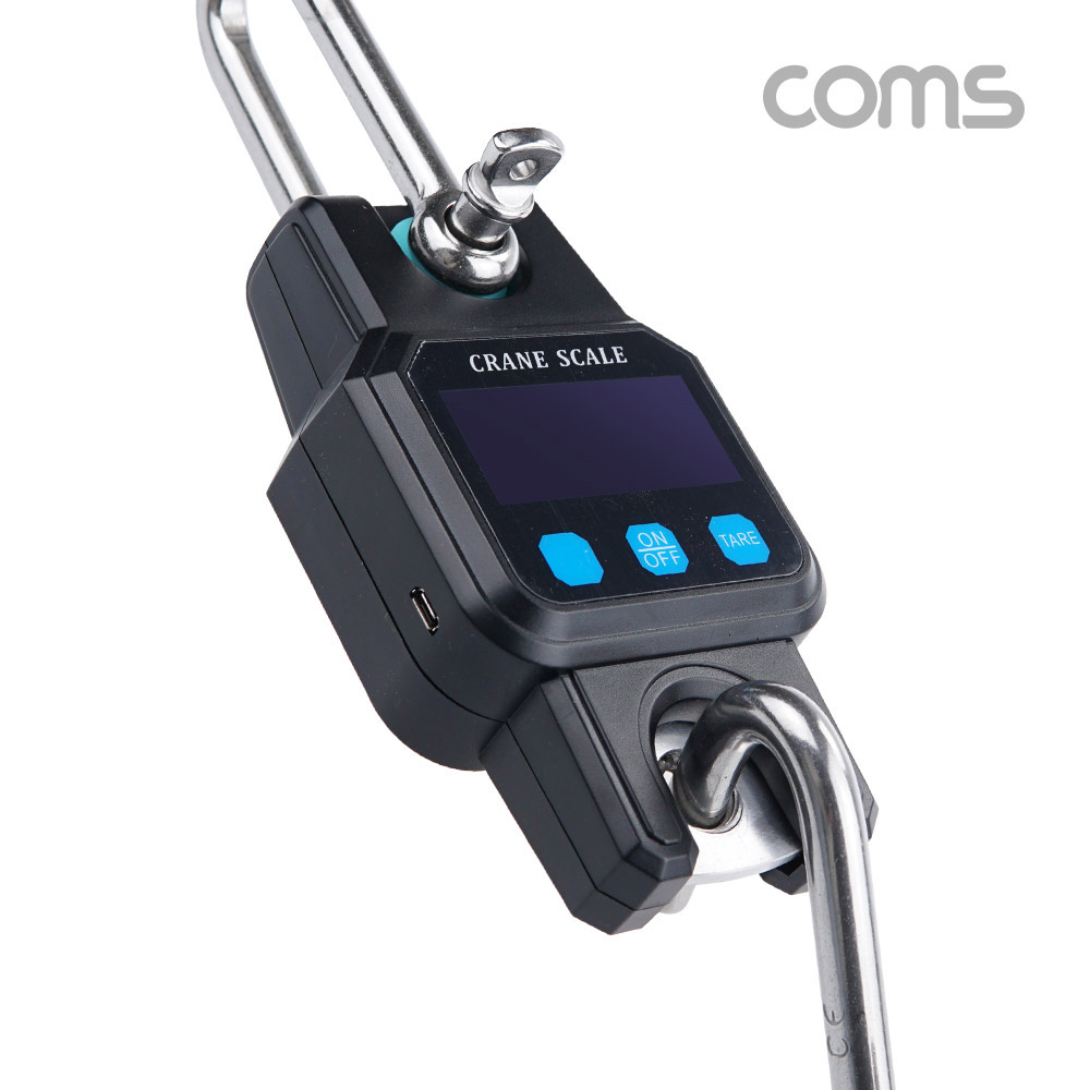 Coms 휴대용 디지털 손저울, 미니 크레인형, 여행 캐리어 가방 무게 측정 최대 50g~300kg