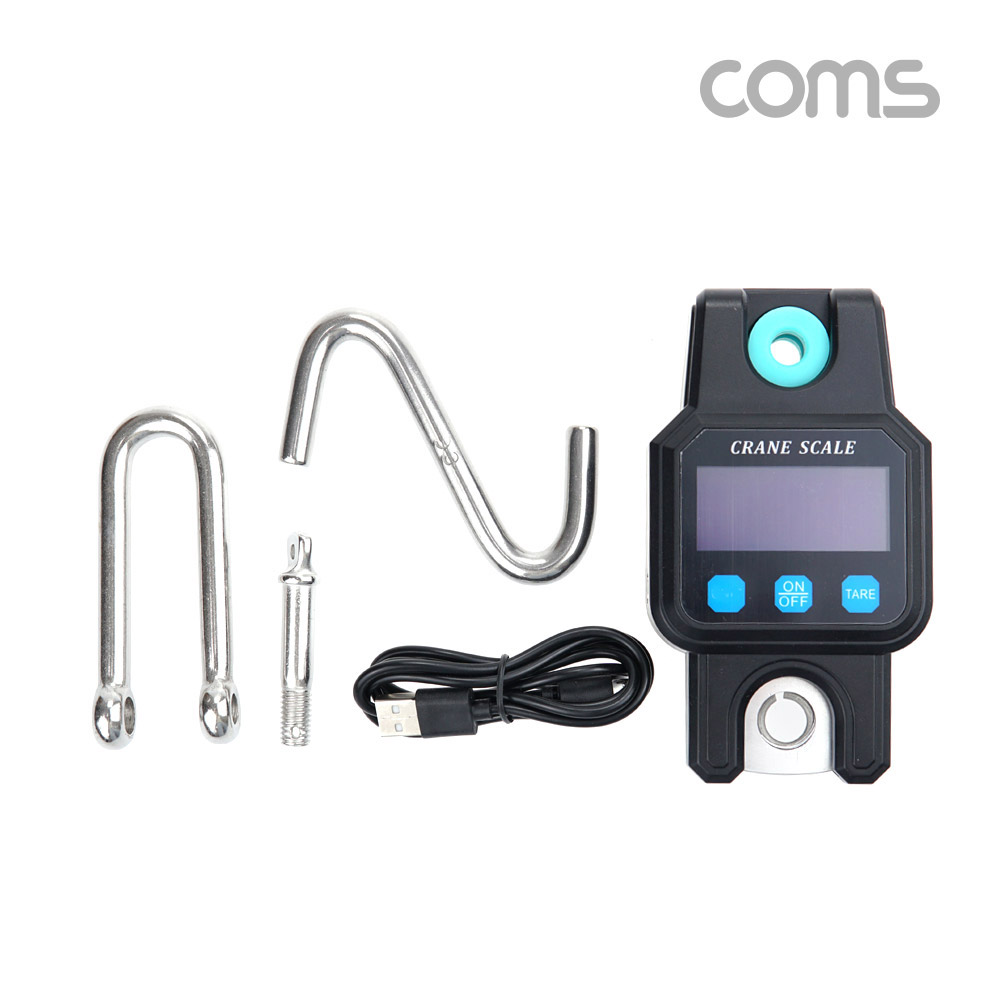 Coms 휴대용 디지털 손저울, 미니 크레인형, 여행 캐리어 가방 무게 측정 최대 50g~300kg