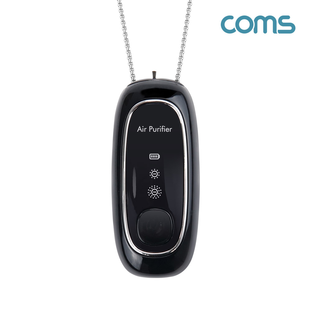 Coms 목걸이형 공기청정기, 휴대용, 미니, 소형, 500mAh, 60시간 사용