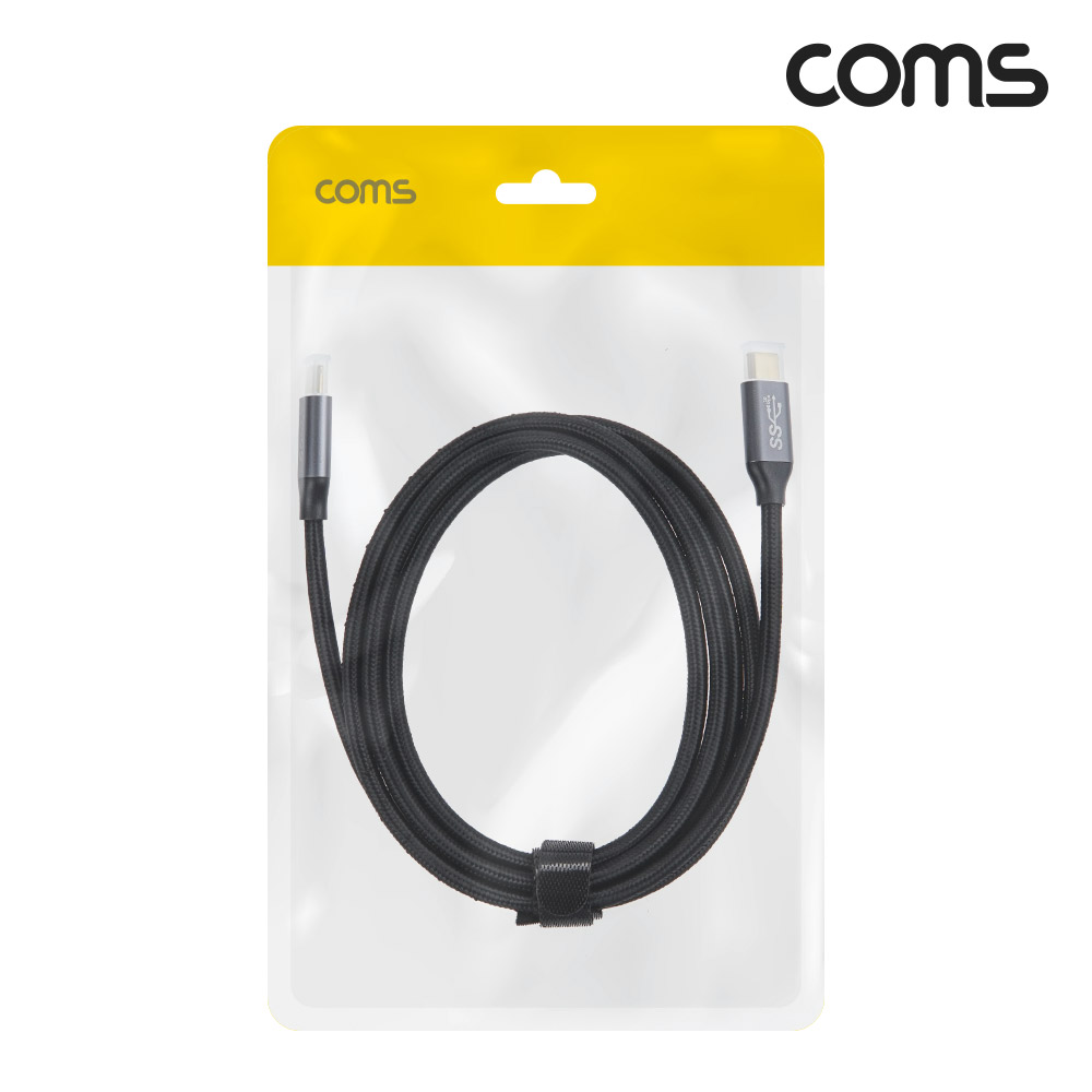 Coms USB 3.1(Type C) PD 고속충전 케이블 1.5m 100W E-Marker 이마커 10G C타입 to C타입 데이터전송 메쉬