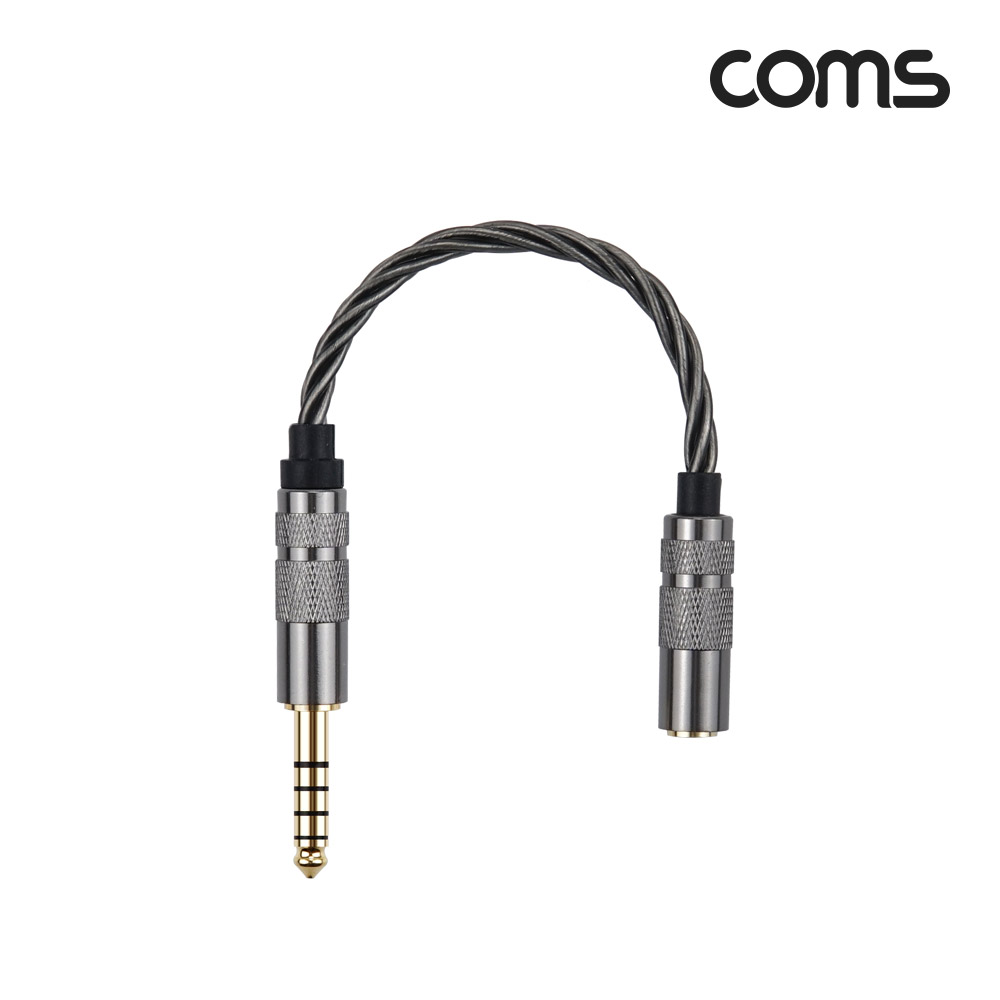 Coms 스테레오 3.5 3극 to 4.4 5극 변환 케이블 젠더, 고급 프리미엄 고품질 사운드 AUX, Stereo 밸런스 연결