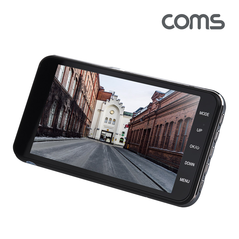 Coms 차량용 2채널 전후방 블랙박스 (4형, G센서, 앵글150도, 1080P Full HD), 자동차 보안 카메라