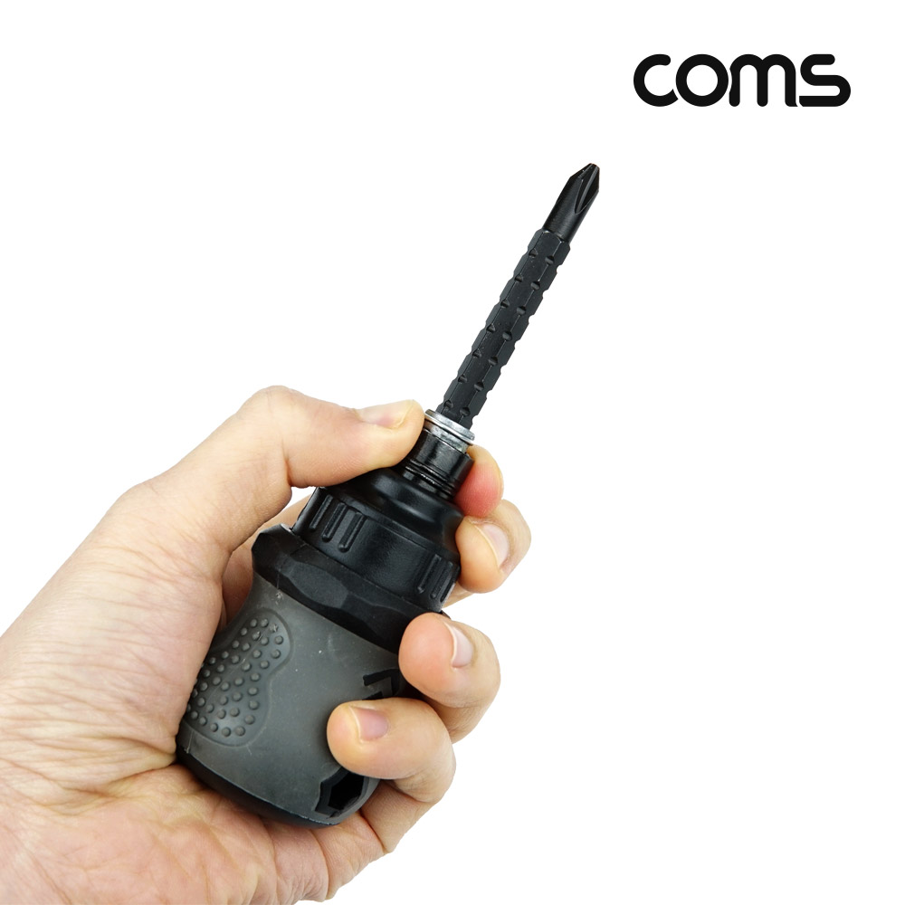 Coms 주먹 드라이버 양날 2in1+ - (플러스 마이너스, 십자 일자) short 스크류 길이조절