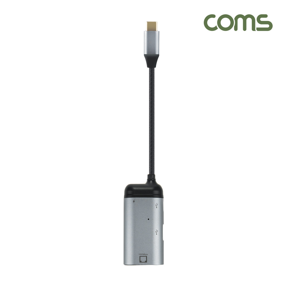 Coms USB 3.1(Type C) 기가비트 이더넷+USB, C타입 to Gigabit LAN RJ45, 랜, 멀티 컨버터, Ethernet Adapter