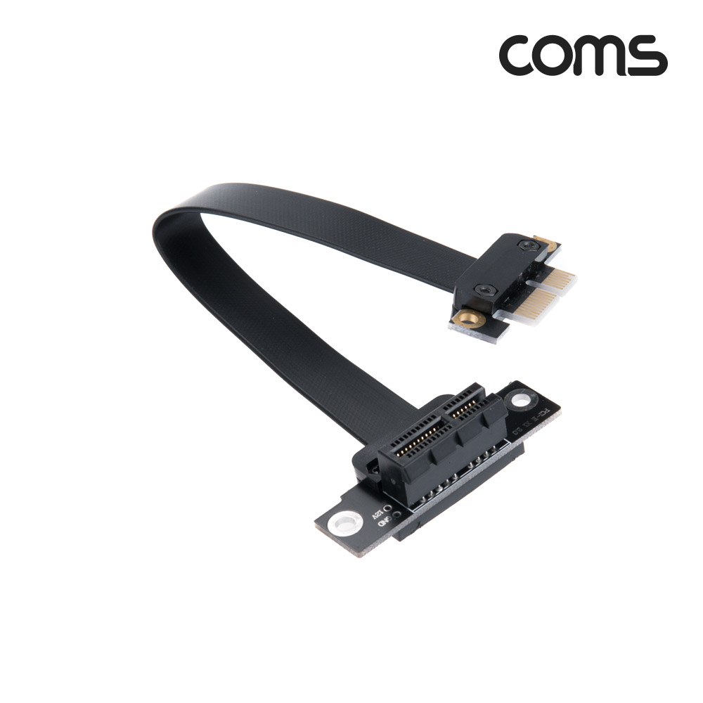Coms Express PCI 연장 아답터(1X배속) 꺾임 PCI-E 3.0 연장 플랫형 15cm