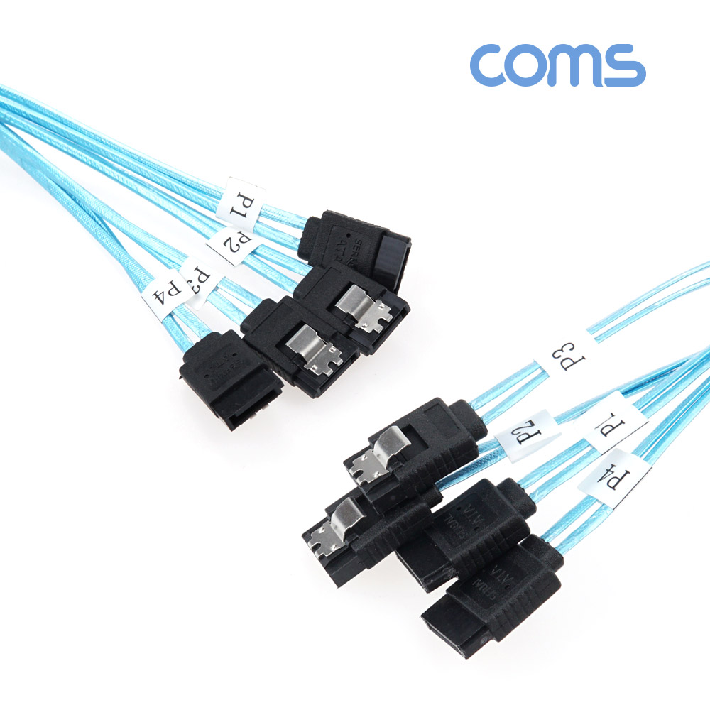 Coms SATA 하드(HDD) 연장 케이블 (SATA3) - Blue / 6.0Gbps / 50cm