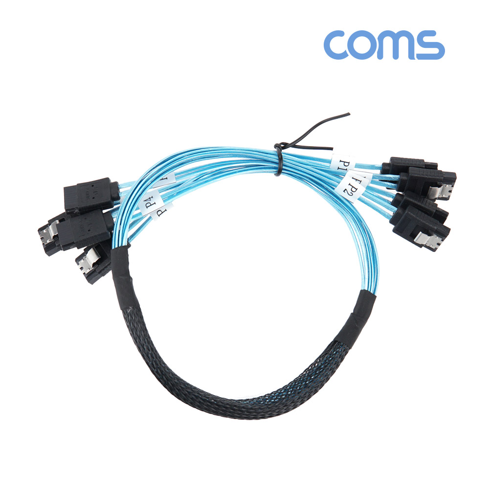 Coms SATA 하드(HDD) 연장 케이블 (SATA3) - Blue / 6.0Gbps / 50cm