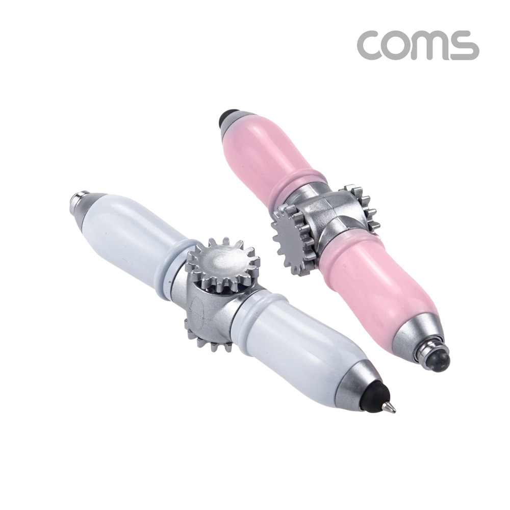 Coms 4 in 1피젯스피너, 볼펜 터치펜 램프, Pink, LED 라이트, 터치볼, 피젯토이, 키덜트 장난감