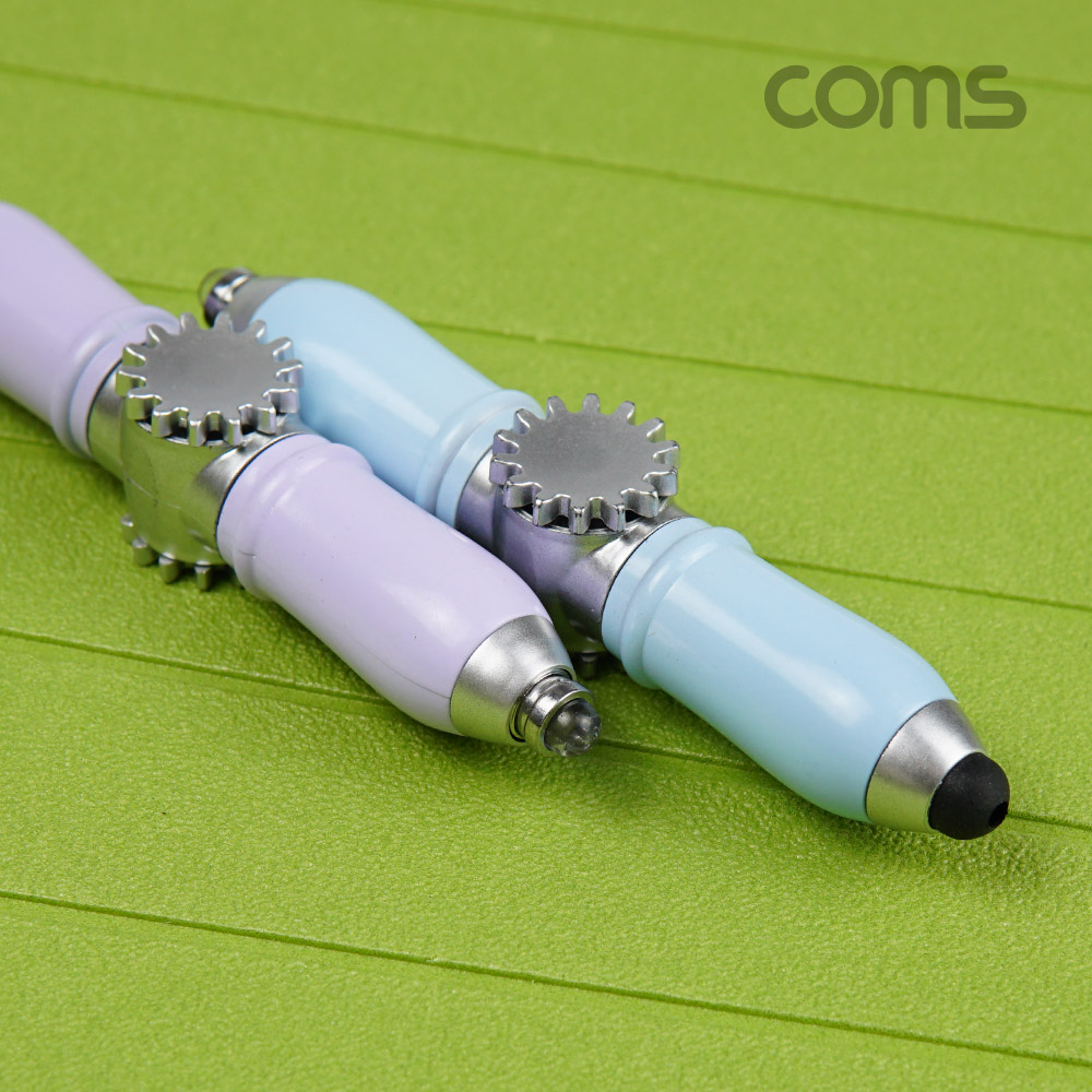 Coms 4 in 1피젯스피너, 볼펜 터치펜 램프, White, LED 라이트, 터치볼, 피젯토이, 키덜트 장난감