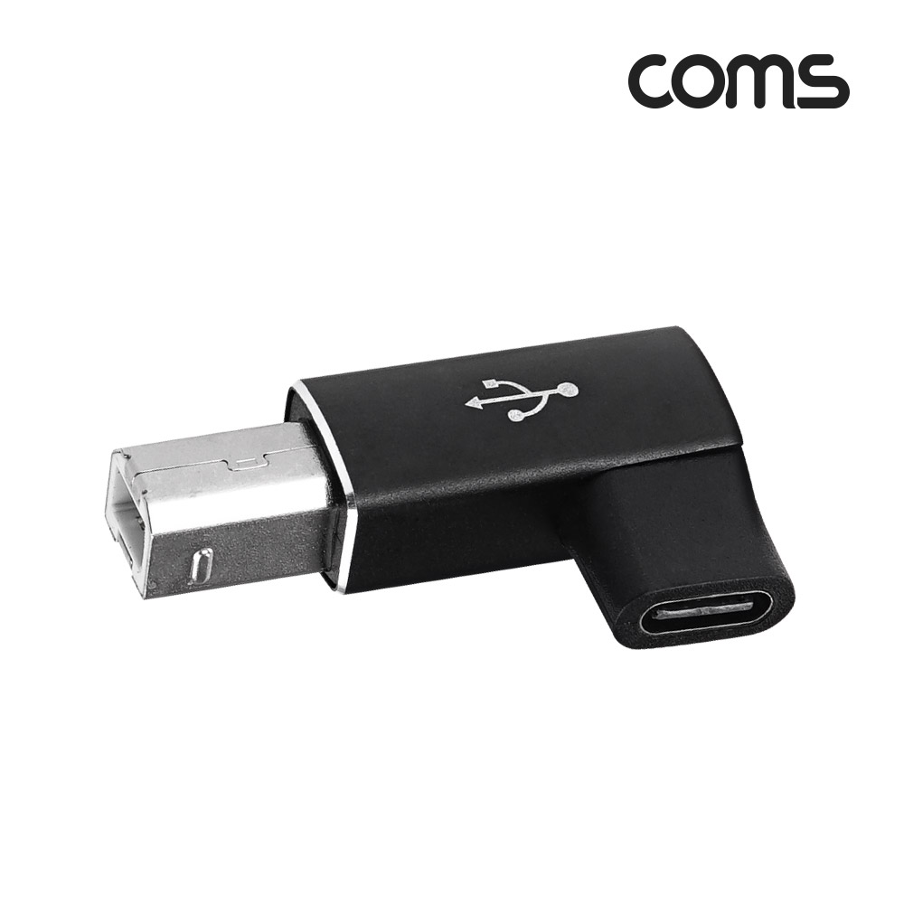 Coms USB 3.1 (Type C) 변환 꺾임 젠더, C타입 (F) / USB-B (M)