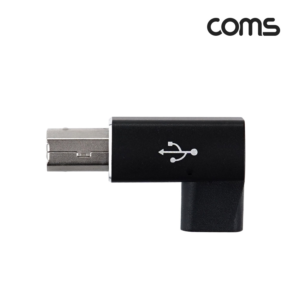 Coms USB 3.1 (Type C) 변환 꺾임 젠더, C타입 (F) / USB-B (M)