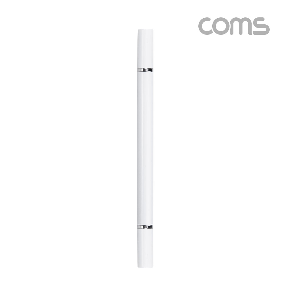 Coms 스마트폰 터치펜, 볼펜, 정전식, 디스크형, 펜 타입, 스타일러스, White