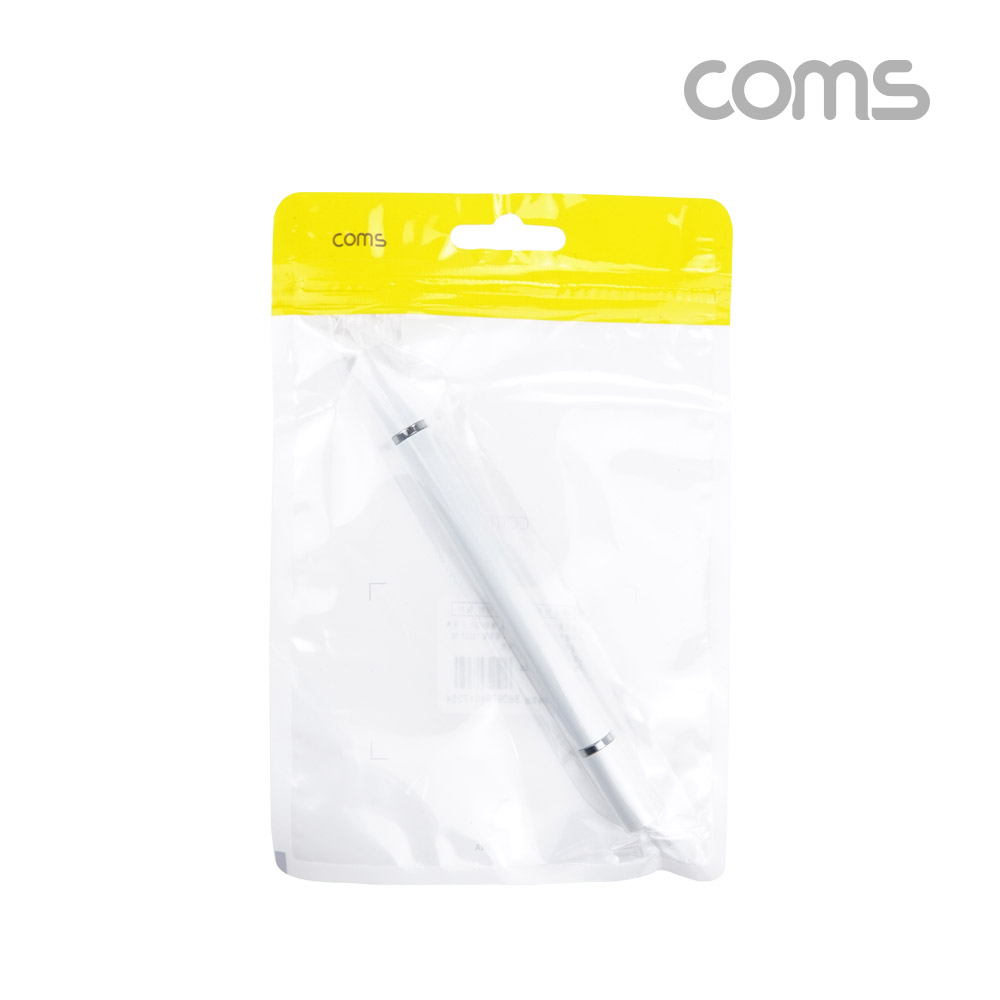 Coms 스마트폰 터치펜, 볼펜, 정전식, 디스크형, 펜 타입, 스타일러스, White