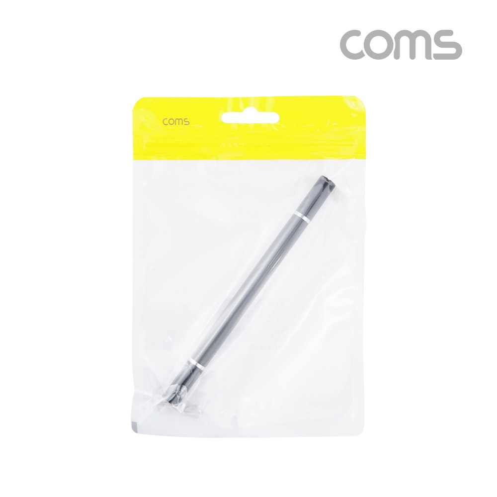 Coms 스마트폰 터치펜, 볼펜, 정전식, 디스크형, 펜 타입, 스타일러스, Black