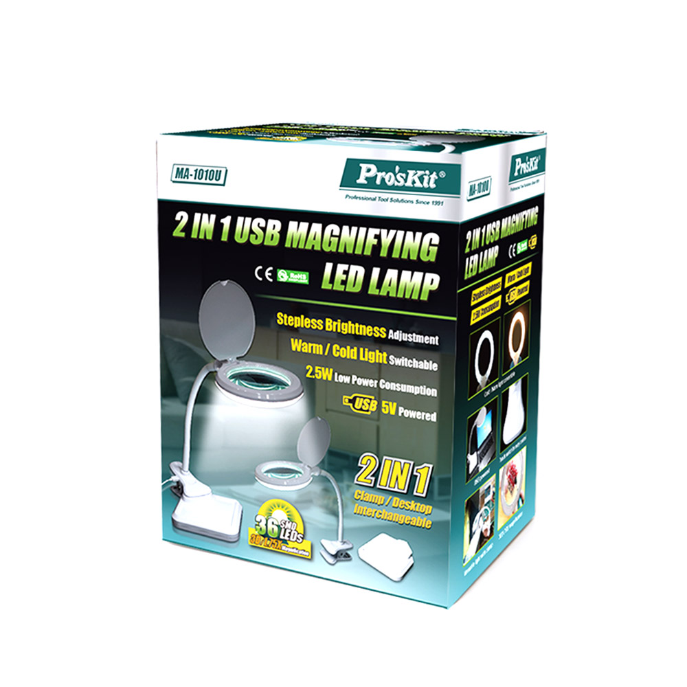 PROKIT (MA-1010U), USB 확대경 램프, 1.75x, 250루멘, 주백색 주광색