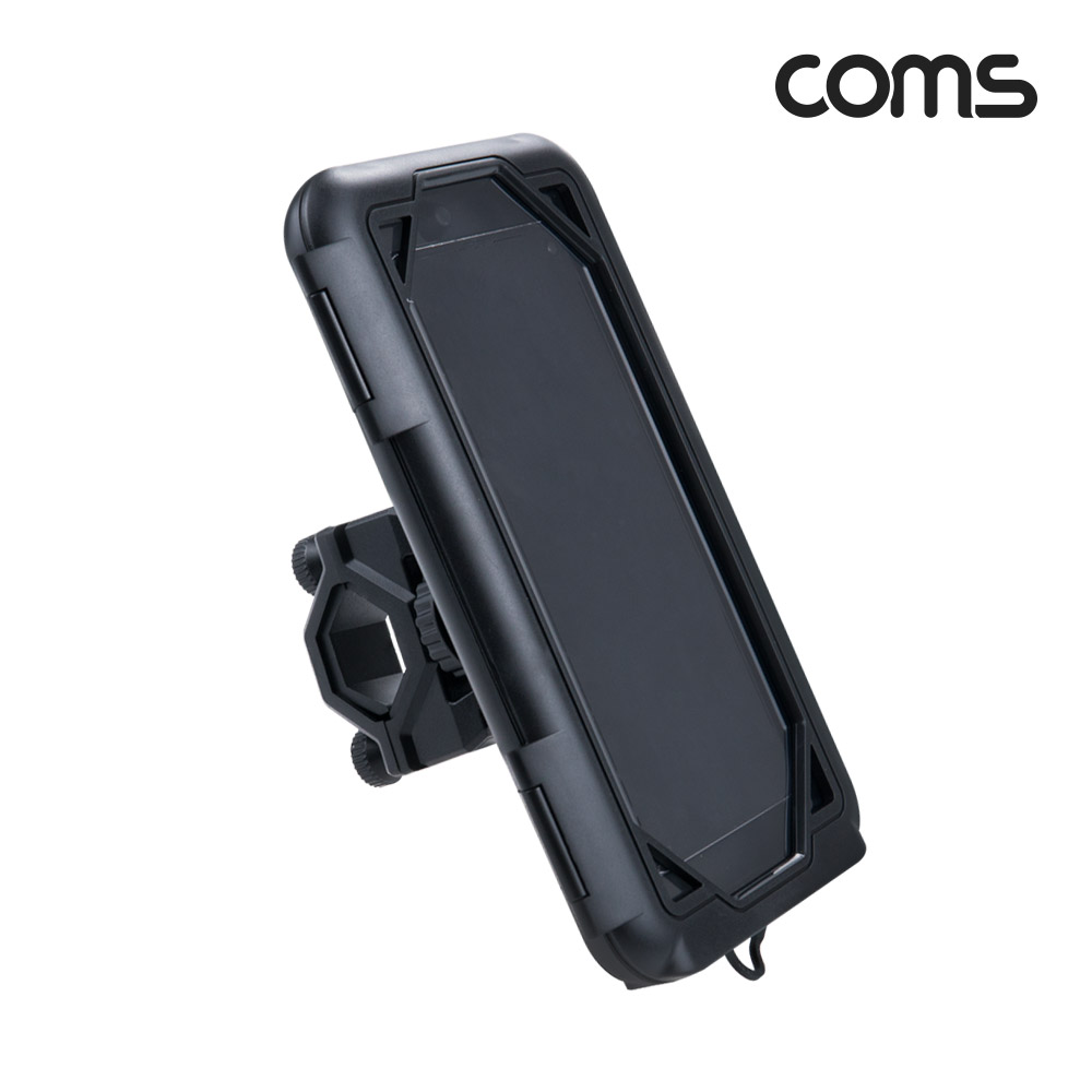 Coms 자전거 스마트폰 거치대, 하드케이스 방수 홀더 고정 터치 휴대폰 핸드폰 배달 레저
