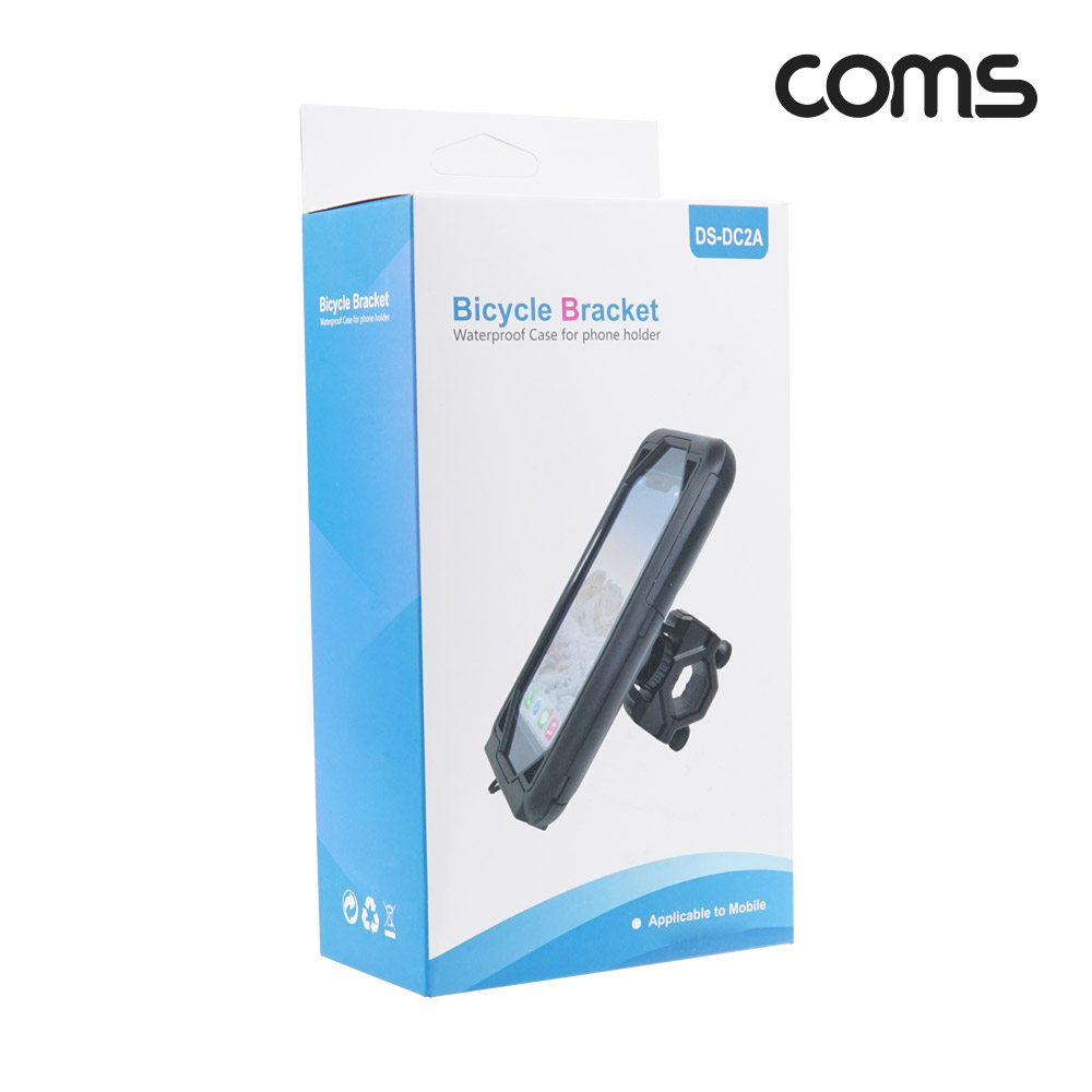 Coms 자전거 스마트폰 거치대, 하드케이스 방수 홀더 고정 터치 휴대폰 핸드폰 배달 레저