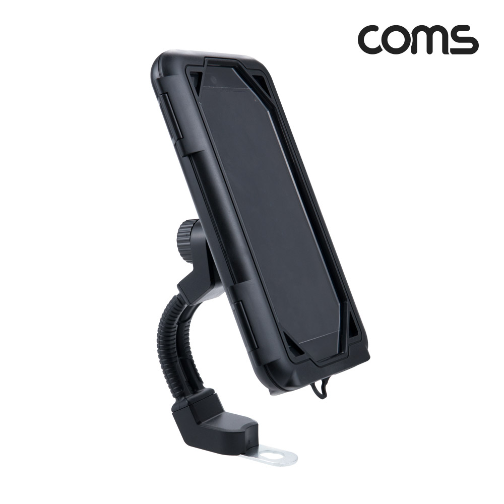 Coms 오토바이 스마트폰 거치대, 하드케이스 방수 홀더 고정 터치 휴대폰 핸드폰 배달