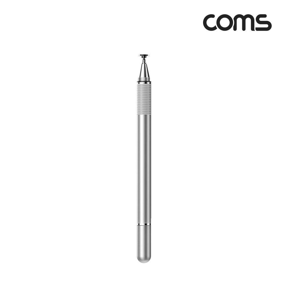Coms 스마트폰 터치펜, 볼펜, 정전식, 디스크형, 펜 타입, 스타일러스, silver