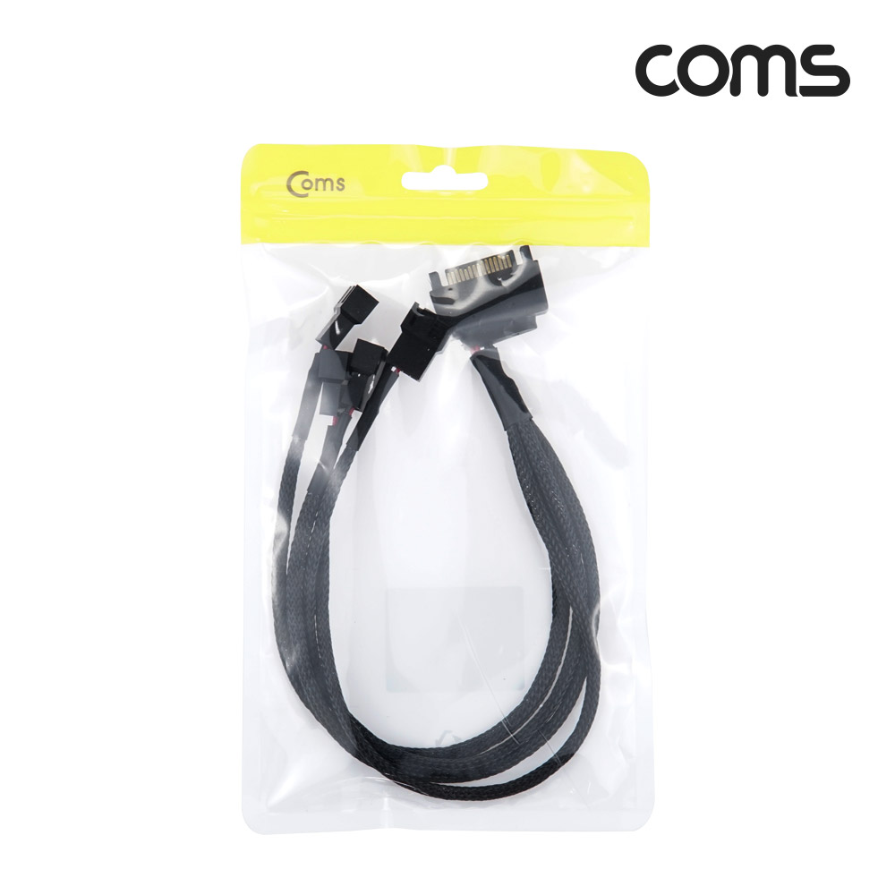 Coms SATA to PWM 4분배 쿨러 변환 케이블, 12V 4P규격(내부2P)