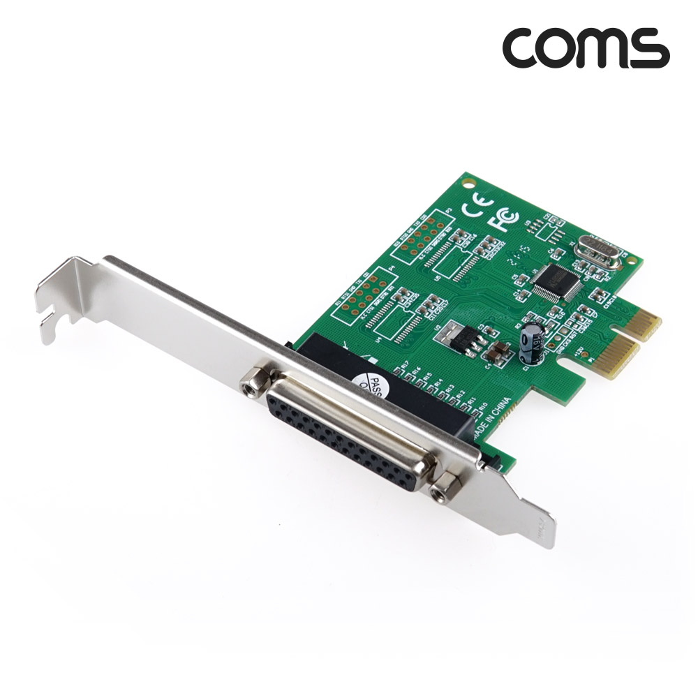 Coms 페러럴 PCI Express 카드 PCI-E Parallel 25핀 DB25F 1포트 프린트 확장카드 데스크탑 PC