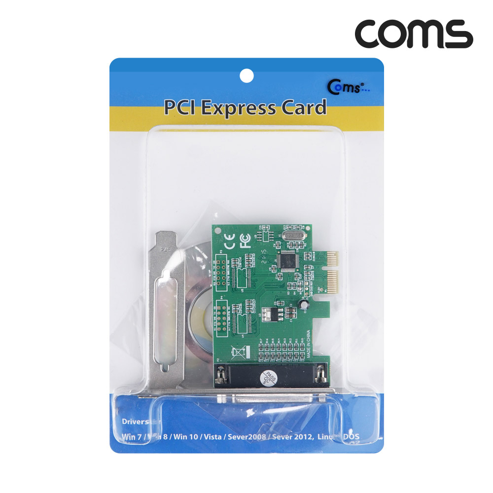 Coms 페러럴 PCI Express 카드 PCI-E Parallel 25핀 DB25F 1포트 프린트 확장카드 데스크탑 PC