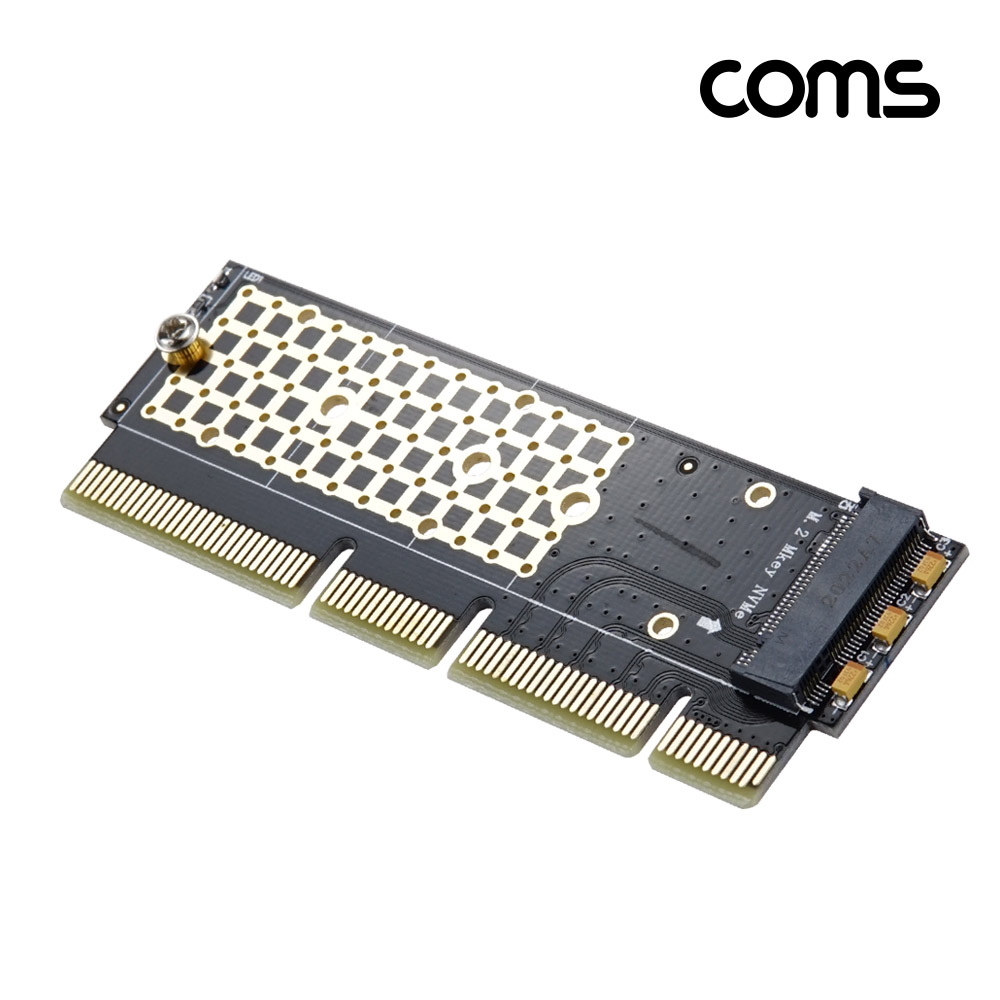 Coms Express PCI 변환 아답터(M.2 NVME) M.2 to PCI-E 16X,  KEY M, 어댑터, 써멀패드 드라이버