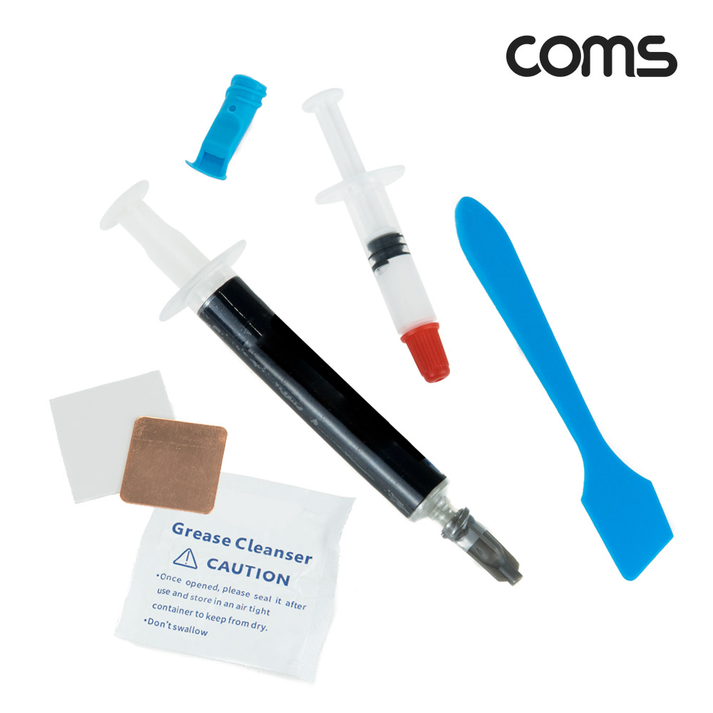 Coms 쿨러 구리스 세트 2g Gray 주사기형 써멀패드 CPU GPU 구리판 컴파운드