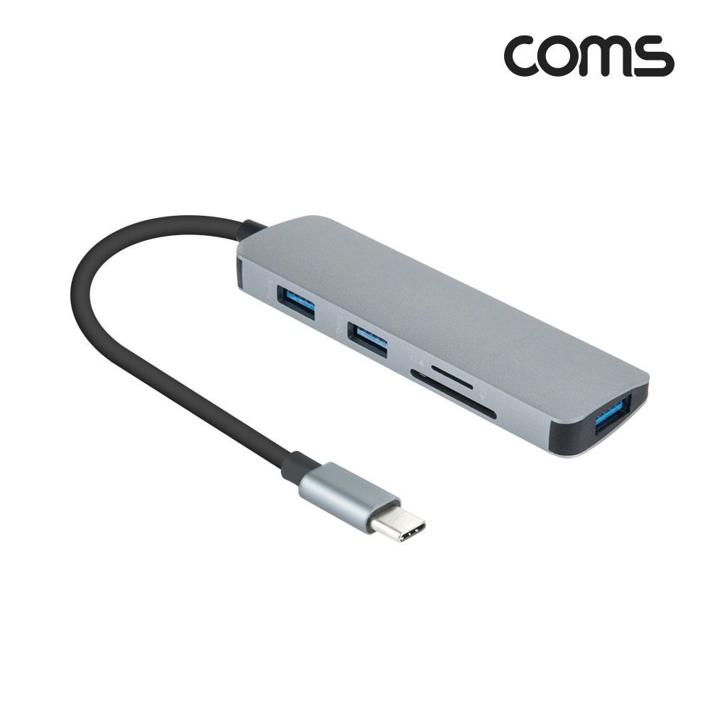 Coms USB 3.1 (Type C) 허브, 멀티 다기능 도킹 USB 3.0 x 3포트(3port) 외장형 카드리더기(Micro SD(TF),SD), C타입