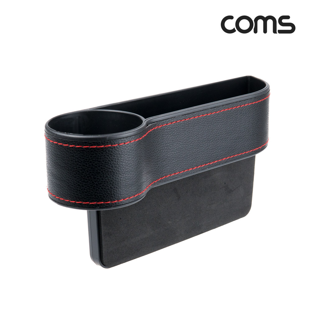 Coms 차량용 멀티 수납 사이드 포켓, 자동차 좌석 틈새 정리, 수납함, 보관홀더, 컵홀더