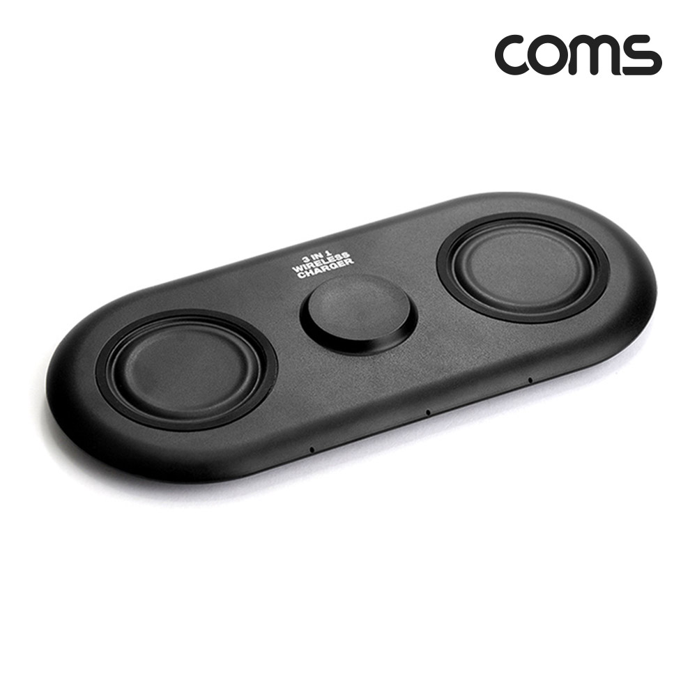 Coms 무선충전기(갤럭시) 3 in 1, Black, 고속충전